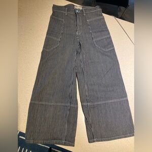 Everlane Hickory Stripe Way High Gardener Cropped Jean